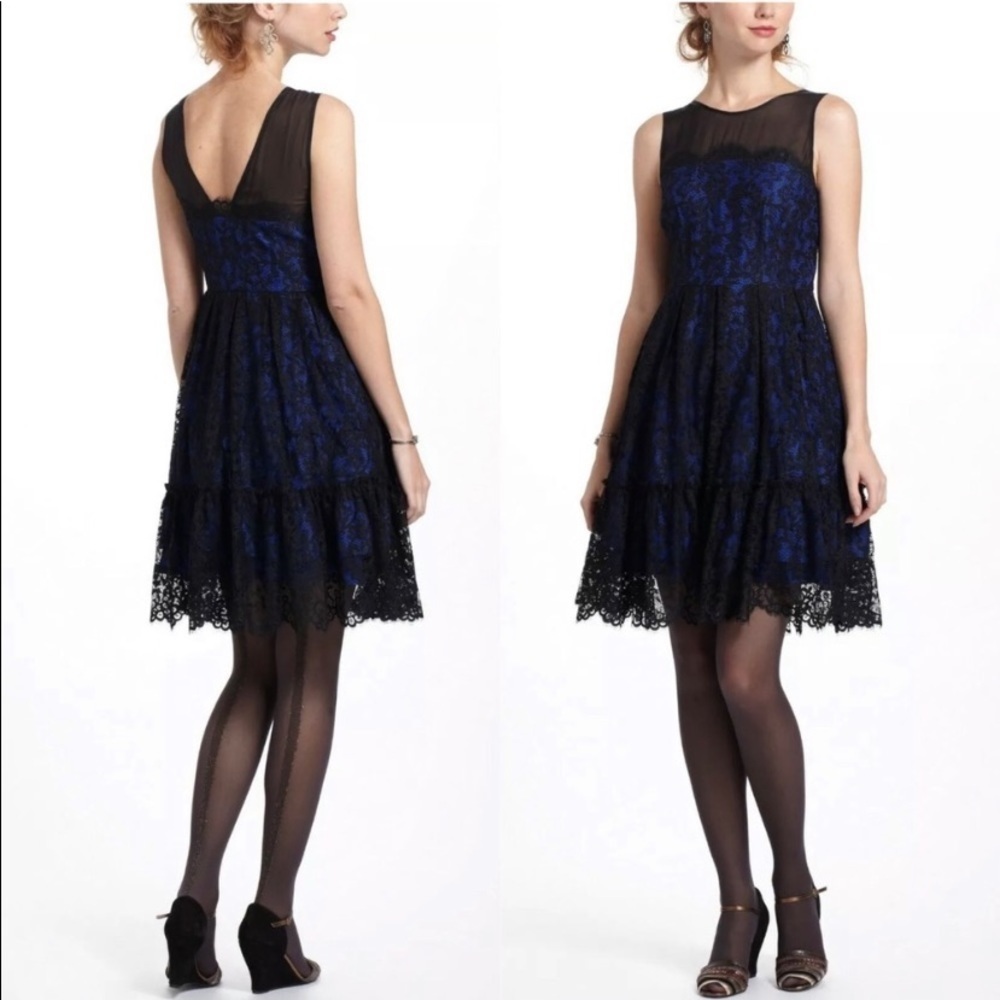 NWOT Moulinette Soeurs by Anthropologie Blue & Black Lace Sleeveless